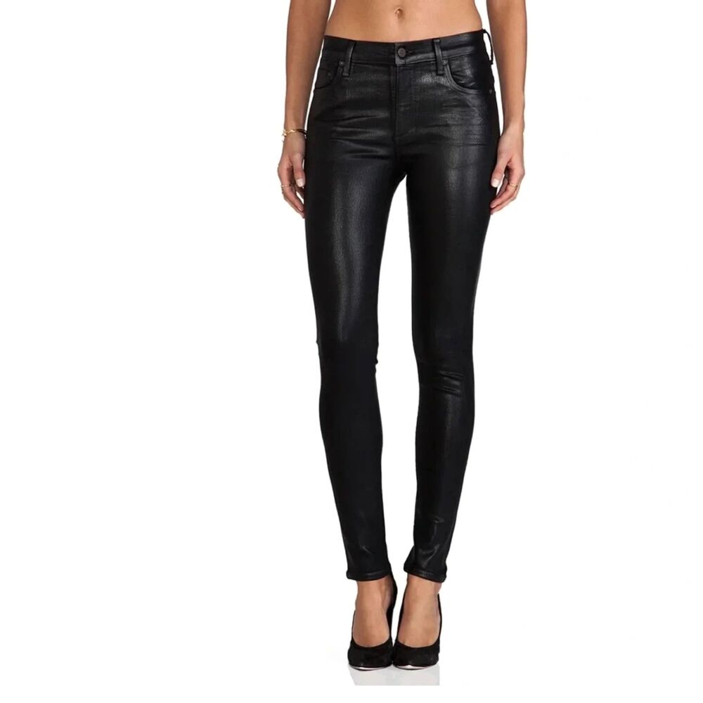 Citizens of Humanity Black Coated Rocket High Rise Skinny Jeans - Size 30